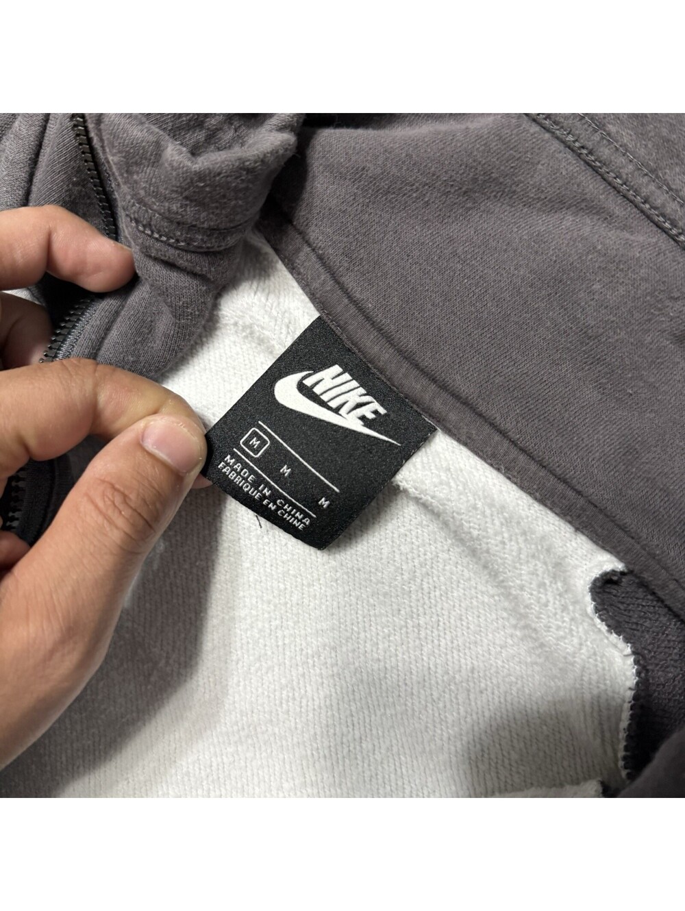 Nike Sportswear N7 Grey White Fleece 1/2 Zip Pullover Western CQ9239 082 Women - Picture 7 of 10